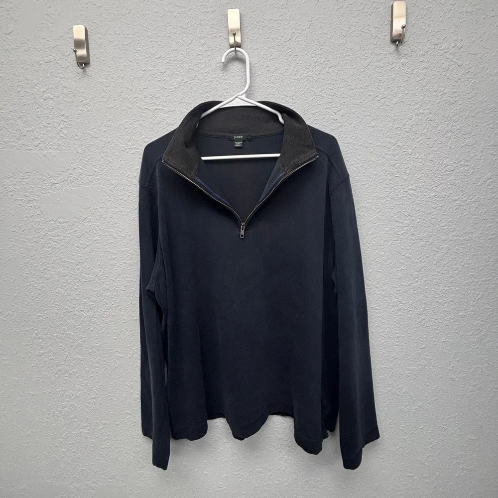 Men's J. Crew Sz Large Navy Blue Zip Sweater, GUC
